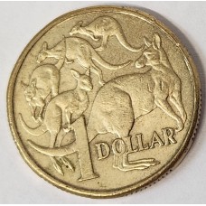 AUSTRALIA 2019 . ONE 1 DOLLAR COIN . ERROR . MIS-STRIKE